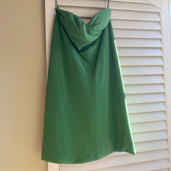 NWT Miu Miu 100% Silk Green Strapless Mini Dress size 40 / 8